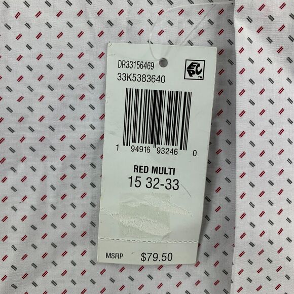 Calvin Klein Mens Steel Regular Fit Stretch Dress Shirt White 15 32/33 - Picture 2 of 4